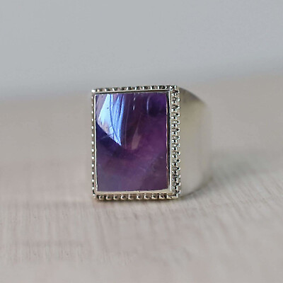 #ad Solid 925 Sterling Silver Natural Purple Amethyst Gemstone Wedding Gift k 99
