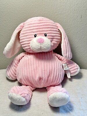 #ad Baby Ganz Corduroy Cuties Ribbed Pink Puppy Dog Rattle Plush Toy Stuffed Animal