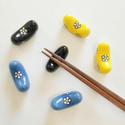 #ad Chopstick Rest 6 Piece Set Floral Pattern Pottery Sold In Bulk Cute Unique
