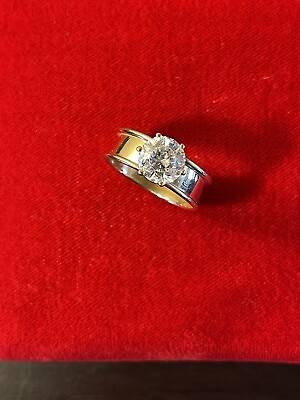 #ad 14k gold CZ Engagement Ring Sz 8