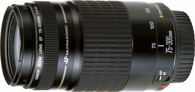 Canon 75 300mm f 4.0 5.6 USM Ultrasonic EF Auto Focus Zoom Lens Very Good