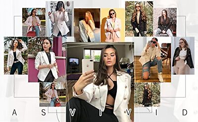 #ad Asvivid Frill Professional Blazers for Women Open Front Cardigan Winter Stretchy