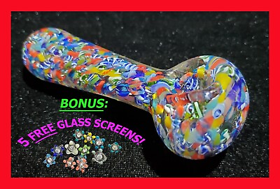 NEW 4quot; Colorful quot;CONFETTIquot; handmade glass tobacco smoking pipe Inside Out