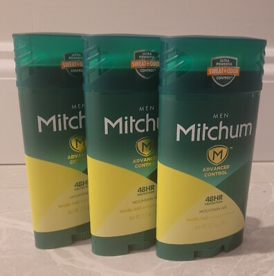 3 Mitchum Men Mountain Air Invisible Solid Deodorant 2.7 oz.New Free Ship