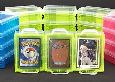 #ad 4x Trading Card Box Holder Stacking Case 50x Penny Sleeve MtG Pokemon Sports