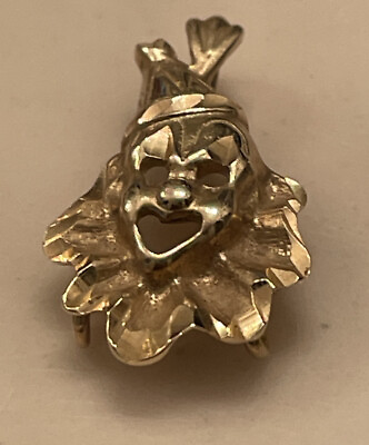 #ad 14 solid gold clown pendant