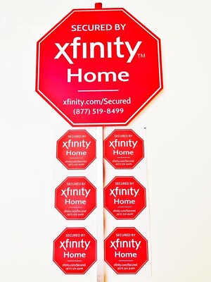 XfInity Home security yard signs 100% Aluminum 6 Stickers for doors and windows
