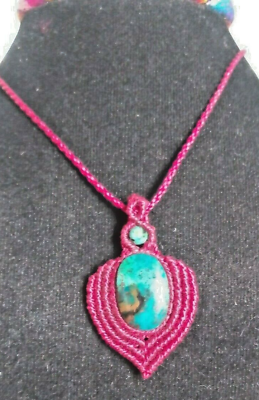 #ad Peruvian shaman handmade turquoise stone necklace Energy Stones