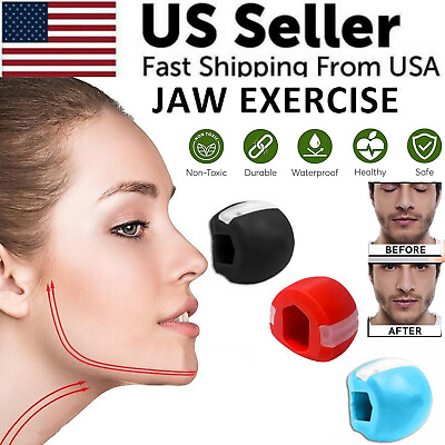 #ad 3PCS Jawline Exerciser Mouth Exercise Fitness Ball Neck Face Jaw Trainer Toning