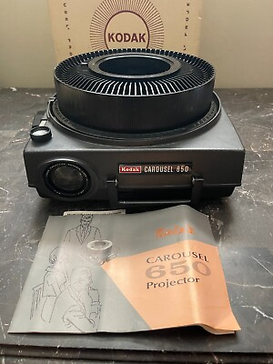 #ad Kodak Carousel 650 Slide Projector Remote Tray amp; Original Box Tested MINT