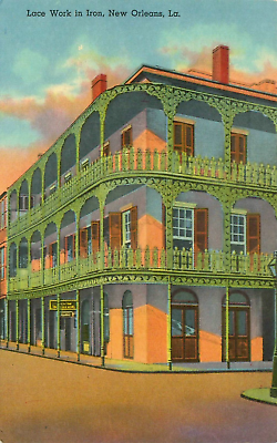 #ad New Orleans Louisiana LA Lace Work in Iron Balcony Vintage Postcard