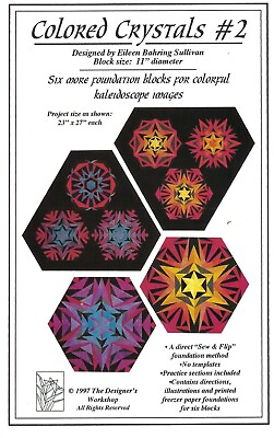 The Designer#x27;s Workshop COLORED CRYSTALS #2 Kaleidoscope Quilt Block Pattern