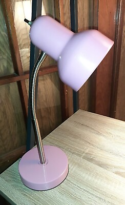 #ad Gooseneck Desk Lamp Pink Retro Vintage Portable Luminaire Excellent Condition