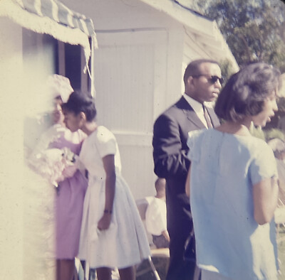 Vintage Photo Slide 1965 Wedding Guests Outdoors