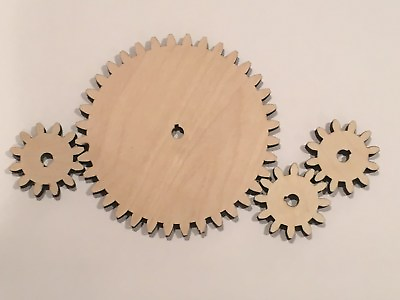 Wooden Gears Multiple Sizes Size Interchangeable Multiple Thickness