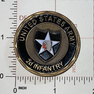 #ad US Army 2nd Infantry quot;Second to Nonequot; Challenge Coin Used P2