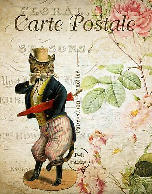 #ad Decoration Poster.Home room art.Interior design.Postal Card.Elegant Cat.7295