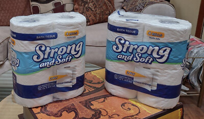 Strong toilet paper Roll. 4 Rolls. Two Ply. 240 Sheets per roll. Free shipping