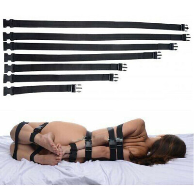 7pcs Nylon PU Leather Straps Bondage Full Body Harness Restraints Belts Slave