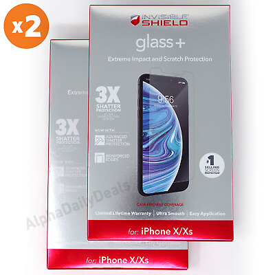 #ad 2 Pack ZAGG InvisibleShield Glass iPhone X XS Tempered Screen Protector