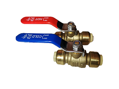#ad 2 PIECES 1 2quot; SHARKBITE STYLE PUSH FIT BALL VALVE HOT AND COLD LEAD FREE BRASS