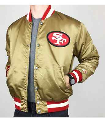 #ad #ad Mens San Francisco 49ers 80s Bomber Vintage Gold Jacket
