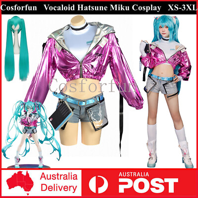 #ad Anime Vocaloid Hatsune Miku Cosplay Costume Wig JK Uniform Dress Party Carnival