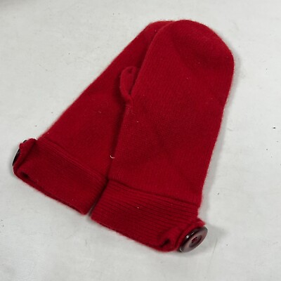 #ad NEW KINROSS CASHMERE Ribbed Winter Mittens Womens One Size Warmer Red
