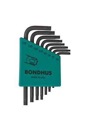 #ad Bondhus 31732 Set of 8 Star L wrenches Short Length Sizes T 6 T25