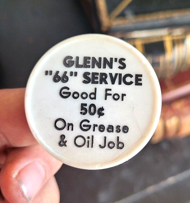 Vintage Advertising Token Glenn#x27;s Philip#x27;s 66 Service Gasoline Grease amp; Oil Job