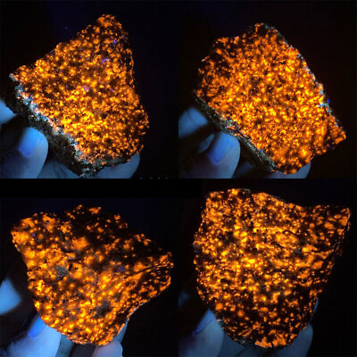 Natural Flame Fire Stones Syenite Containing Fluorescent Sodalite Rough Raw 100g