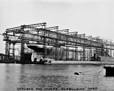 #ad New Photo: RMS TITANIC in Stocks Harland and Wolff Shipbuilding Yard 6 Sizes