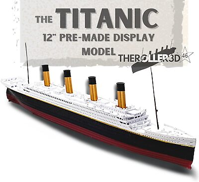 #ad TheRoller3d RMS Titanic Model Ship 1 Ft Long Assembled Model White