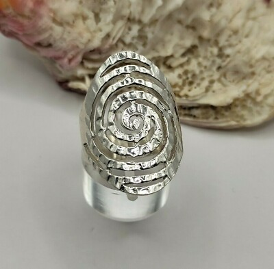 #ad Handmade Sterling Silver 925 Spiral Ring