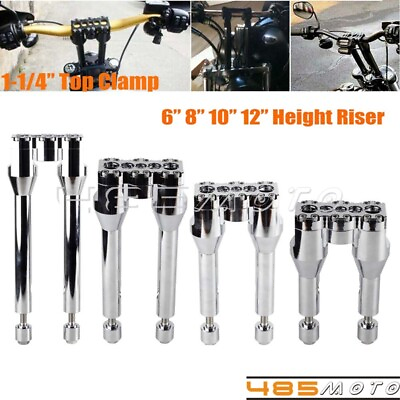 #ad 6 8 10 12quot; Club Style Handlebar Riser 1 1 4quot; Bar Clamp For Harley Dyna Softail