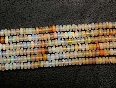 #ad Rare Ethiopian Opal Faceted Rondelle 13 Inch 5 MM Gemstone Beads Christmas Gifts