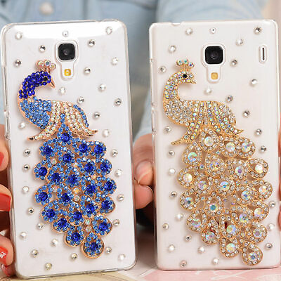 for Nokia Oneplus Phone Case Bling Diamonds Glitter Peacock Soft Women Cover