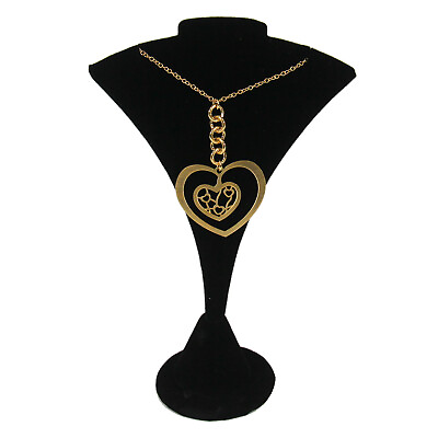 Black Velvet Single Necklace amp; Earring Jewelry Display Holder Small Stand Chain