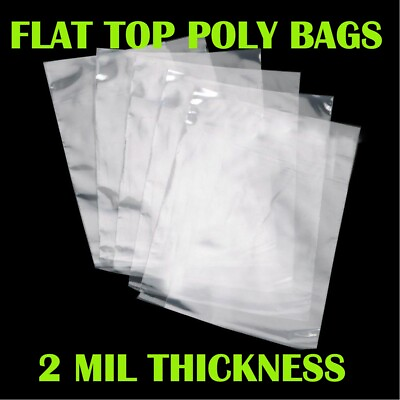 #ad 100 Any Size 2Mil Flat Open Top Clear Poly Bags Plastic Packaging Package LDPE