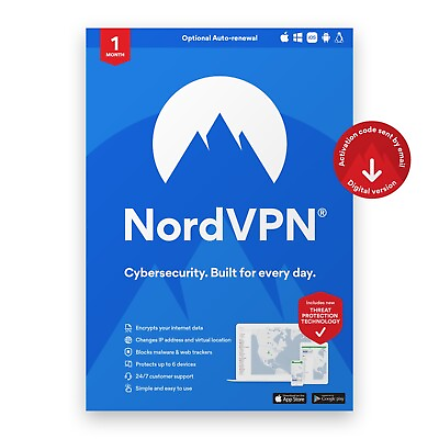 #ad NordVPN Standard 1 Month VPN amp; Cybersecurity Software for 6 Devices