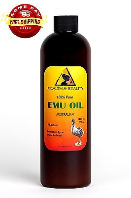 #ad AUSTRALIAN EMU OIL ORGANIC TRIPLE REFINED by Hamp;B Oils Center 100% PURE 12 OZ
