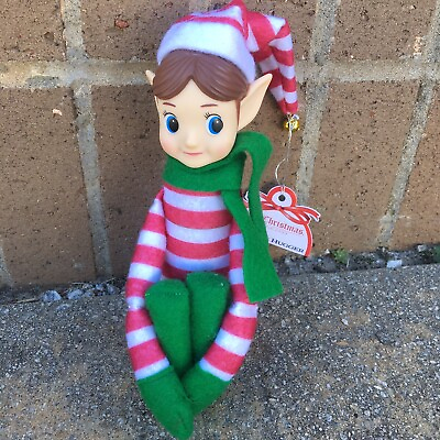 Mr. Christmas elf knee hugger plush retro doll 12quot;