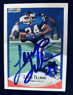 Lewis Tillman Signed Autograph NFL New York Giants Football Card