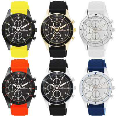 #ad 48mm Montres Carlo Luxury Fashion Silicone Band Hip Hop Clubbing Men#x27;s Watch