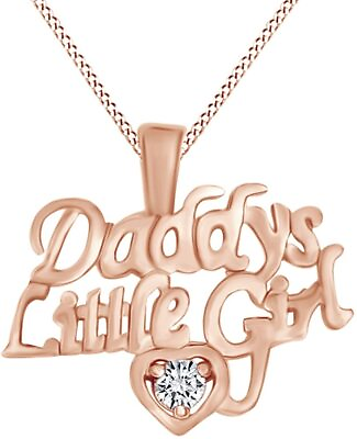 #ad Simulated Birthstone Daddy#x27;s Little Girl Pendant Necklace 14K Rose Gold Plated