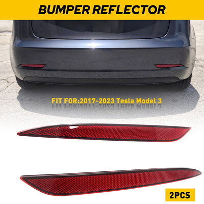 #ad For 16 23 Model Tesla 3 Tail Rear Bumper Reflector Light Reflex left Right Side