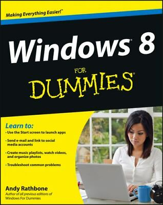 Windows 8 For Dummies Paperback By Rathbone Andy GOOD