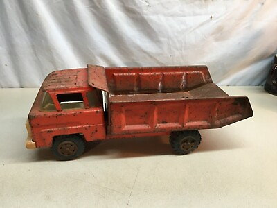 Vtg 1960s Dump Truck Marx Lumar Tires Red Big 17quot; Construction Toy USA