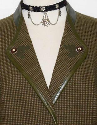 #ad BROWN GREEN Plaid BOILED WOOL GERMAN Hunting Riding Jumping Over Coat JACKET M
