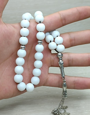 #ad #ad Islamic Rosary Vintage Antique of Precious Stones 33 Beads White Color Tasbih